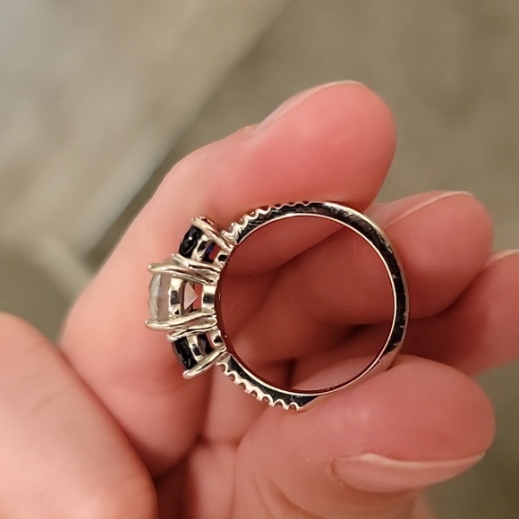 Diamond Nexus 3 Stone Accented Sapphire 14K Size 7 - Picture 15 of 16
